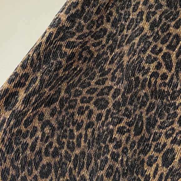 ZARA SPARKLY PLEATED LEOPARD MIDI SKIRT - Picture 3 of 4